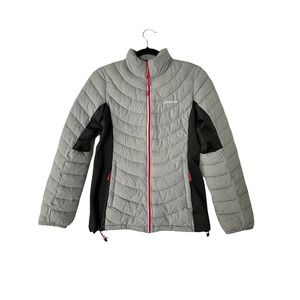 ICEPEAK Womens Puffer Jacket Full Zip Gray Black Winter Long Sleeve Size 6